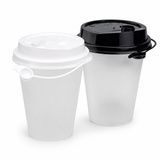Стакан купольний матовий, 350 мл d-90 мм для Bubble Tea, з чорною кришкою, 25 шт