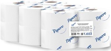Туалетная бумага "Джамбо" 2-слойная, 90 м, 12 рулонов, белая 005400067