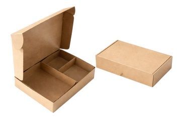Ланчбокс клееный крафт 280&times;200&times;50 мм, упаковка 50 шт, 024100013