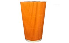 Гофрированный стакан 185 мл (КР-69) оранжевый, упаковка 25 шт