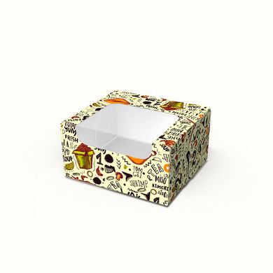 Коробка для, суши, сладостей, мини, цветная, 100х90х50 мм, 400 мл (самосборная)