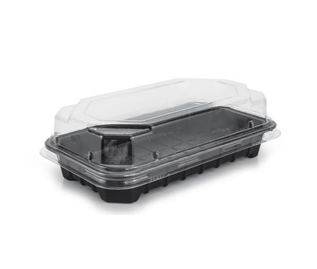 Упаковка для суши и роллов ПС-67ДЧ, контейнер с крышкой, коробка 750 шт, 008400151