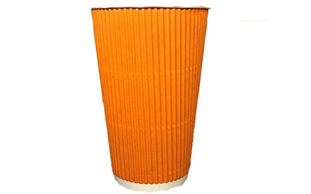 Гофрированный стакан 185 мл (КР-69) оранжевый, упаковка 25 шт, 022600001