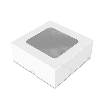 Коробка для, суши, сладостей, миди, белая, 130х130х50 мм, 800 мл (самосборная)