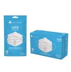 Біоразкладна маска медична 3-шарова стерильна M98 PROTECT, упаковка 25 шт (5,20 грн/шт)