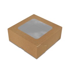 Коробка для суші, солодощів, крафт, міді, 130х130х50 мм, 800 мл (самозбірний)