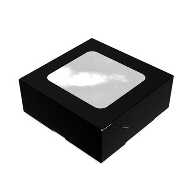 Коробка для, суши, сладостей, миди, черная, 130х130х50 мм, 800 мл (самосборная)