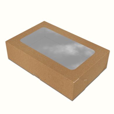 Коробка для суші, солодощів, крафт, максі, 200х130х50 мм, 1300 мл (самозбірний)
