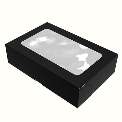 Коробка для, суши, сладостей, макси, черная, 200х130х50 мм, 1300 мл (самосборная), 013300072