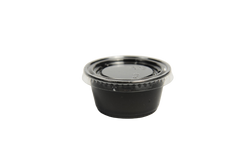 Соусник черный с крышкой (59ml) PP, 100 шт, (1,5 грн/шт)
