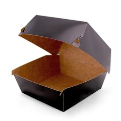 Коробка паперова для бургера ЧОРНА (крафт) 114*114*90мм (90/540)