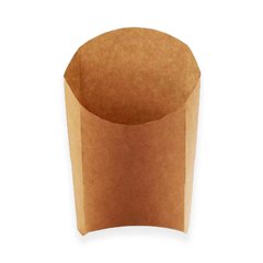 Коробка паперова для картопля фрі, XL, крафт/крафт 77х163 мм