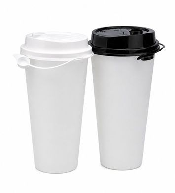 Стакан купольний матовий, 500 мл d-90 мм для Bubble Tea, з білою кришкою, 25 шт