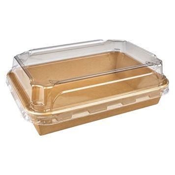 Упаковка для суші крафтова з кришкою PET 160&times;89&times;45 мм, Китай, 50 шт.
