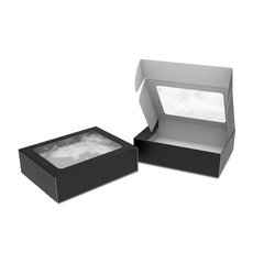 Коробка для суші чорна 100 шт, 240х190х67 мм, 2000 мл (самозбірна), 013300073