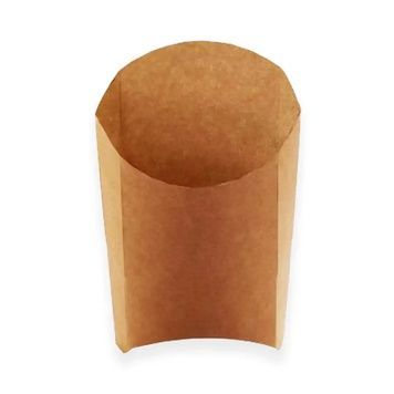 Коробка бумажная для картошки фри, XL, крафт/крафт 77х163 мм, 25 шт, 001500054