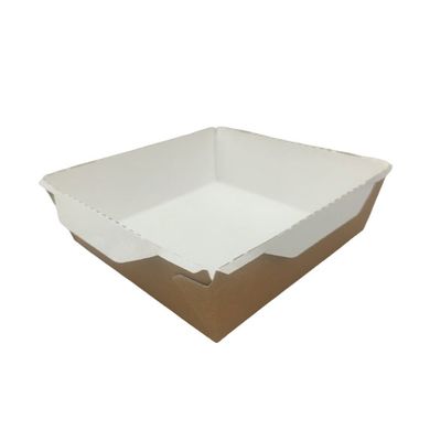 Акція! Коробка для суші Крафт/білий 900 мл, упаковка 50 шт, 001500234