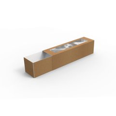 Коробка-пенал для суши, макарунс, крафт, миди, 195х51 мм