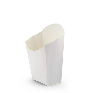 Коробка бумажная для картошки фри, белая 65х115 мм, 001500123