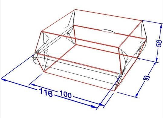 Упаковка для бургера миди Белая 116&times;58&times;93 мм, упаковка 100 шт, 013300130