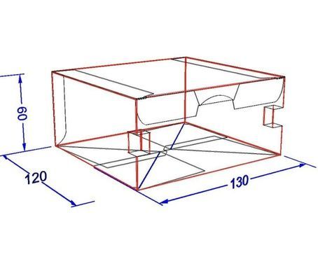 Упаковка снек бокс, фудбокс, чікенбокс 130&times;60&times;120 мм Максі Крафт, 50 шт