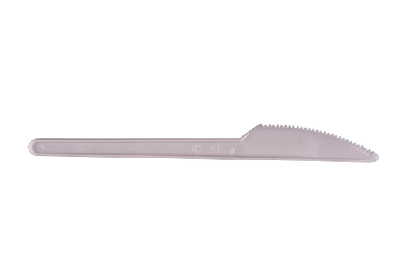 Нож одноразовый белый 16 см, упаковка 100 шт, 009200049