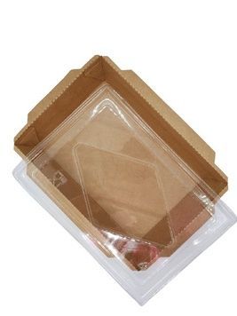 Контейнер крафт з кришкою РЕТ 1600 мл 210х155х60 мм, упаковка 200 шт