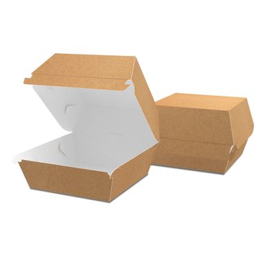 Упаковка для бургера крафт/белая 120х120х93 мм, 013300025