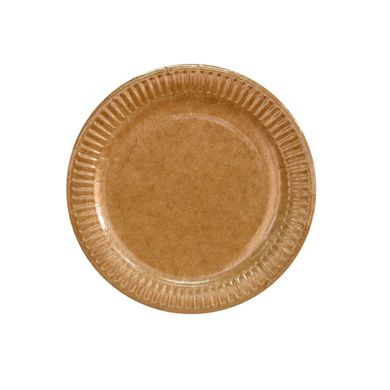 Тарелка круглая крафт с ламинацией 23 см, упаковка 100 шт, 009000050
