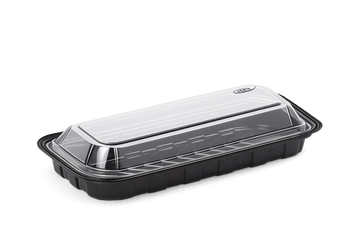 Контейнер для суші з кришкою PET IT-129 чорний, 210&times;88&times;42 мм, 500 мл, 1000 шт