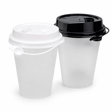 Стакан купольний матовий, 350 мл d-90 мм для Bubble Tea, з білою кришкою, 25 шт