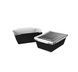 Контейнер для їжі з кришкою MIDI PLUS чорний 900 мл Crystal Box, 50 шт