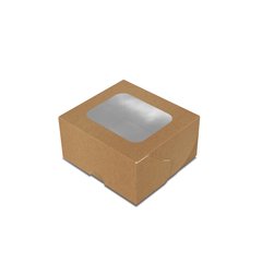 Коробка для солодощів, суші, крафт, міні, 100х90х50 мм, 400 мл (самозбірний)